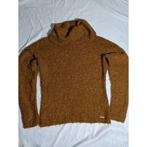 Abercrombie And‎ Fitch Cowl Neck Sweater Mustard Textured Size Medium Cozy